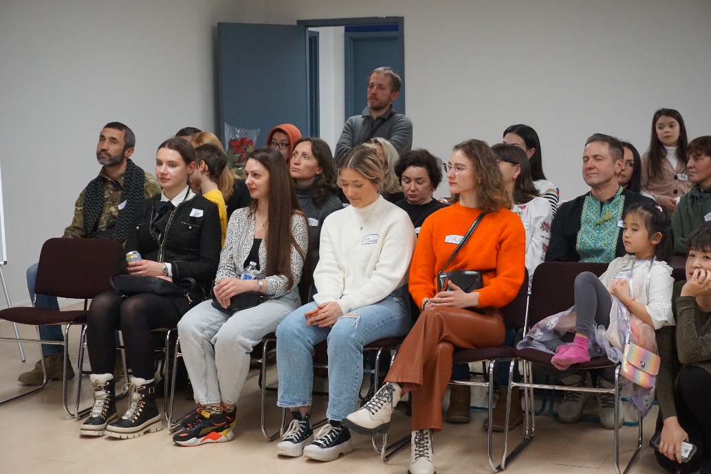 A photo of the multicultural, diverse crowd